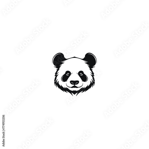 angry head panda logo vector illustration 