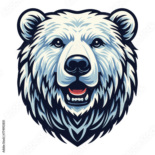 Wallpaper Mural Wild polar bear head face design illustration, zoology element illustration, arctic north pole animal icon, vector template isolated on white background Torontodigital.ca