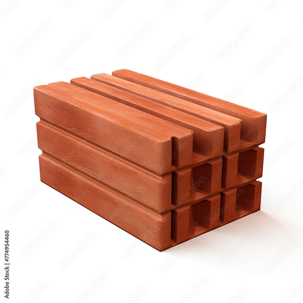 a single brick on cartoon 3d isolated background сreated with Generative Ai a single brick on cartoon 3d isolated background сreated with Generative Ai