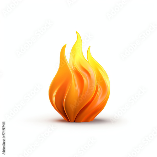 Small fire flame similar to emoji, 4K, with white background сreated with Generative Ai