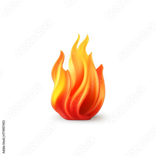Small fire flame similar to emoji, 4K, with white background сreated with Generative Ai