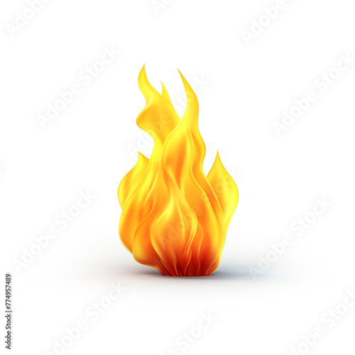 Small fire flame similar to emoji, 4K, with white background сreated with Generative Ai