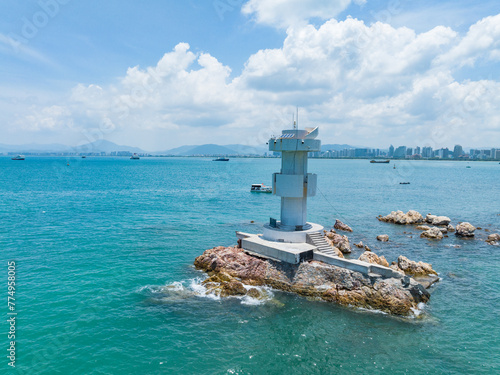 Sunny summer scenery of Phoenix Island, Sanya, Hainan, China photo