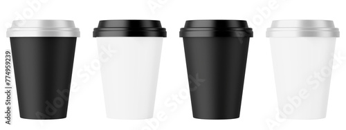 Wallpaper Mural Set of black and white coffee cups isolated on a white background. Torontodigital.ca