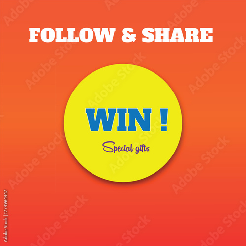 Win special gift social media promotion post, banner template design