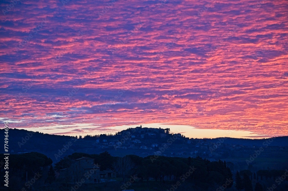 Spectacular Winter Sunrise in Umbria Italy