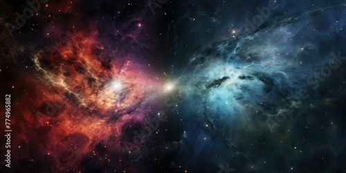 Nebula and galaxies in space. Abstract background © PNG City