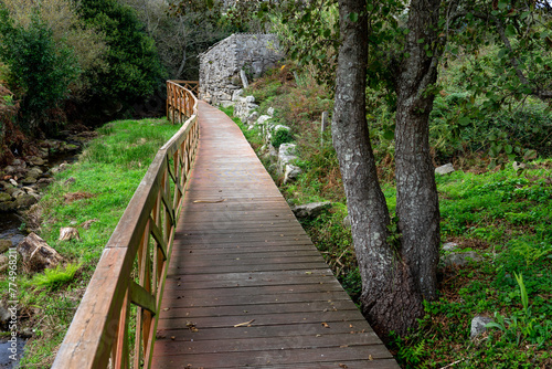 Baredo mills wooden footpath in Pontevedra, Galicia. © JoseLuis