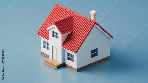 Wallpaper Mural 3d house isolated on pastel background. Small cartoon house icon for real estate advertising, purchase and investment in construction. Housewarming. Torontodigital.ca