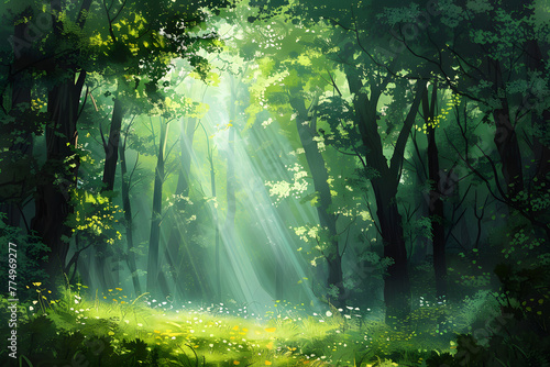 Verträumter Zauberwald: Phantasievoller Hintergrund eines märchenhaften Waldes