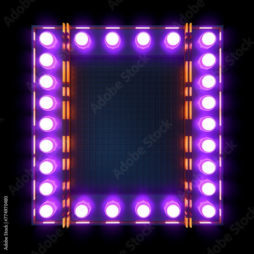 LED NEON PANEL LIGHTS METAL GRILLES ON ISOLATED BACKGROUND сreated with Generative Ai