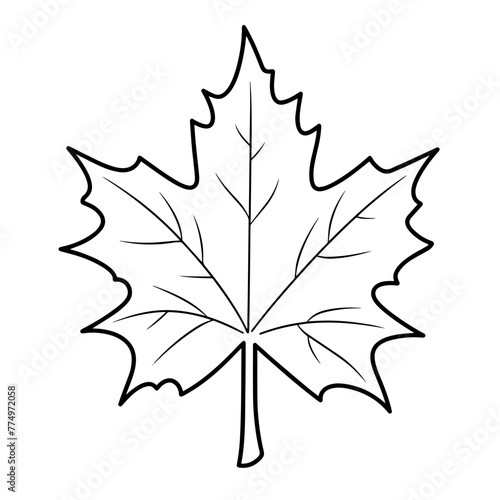 Graceful maple leaf outline icon in vector format for autumn designs.