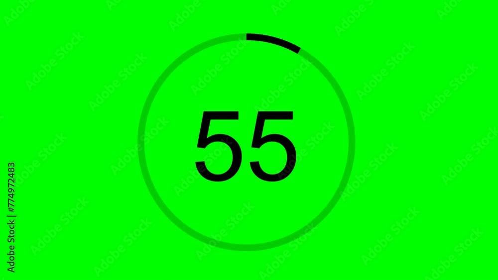 Countdown One Minute Animation Video from 60 to 0 Seconds with Black Color on Green Screen, Chroma Key. Modern Flat Design. 4K UHD
Countdown One Minute Animation Video from 60 to 0 Seconds with Black Color on Green Screen, Chroma Key. Modern Flat Design. 4K UHD