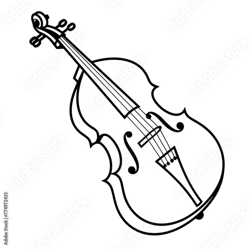 Elegant contrabass outline icon in vector format for music designs.