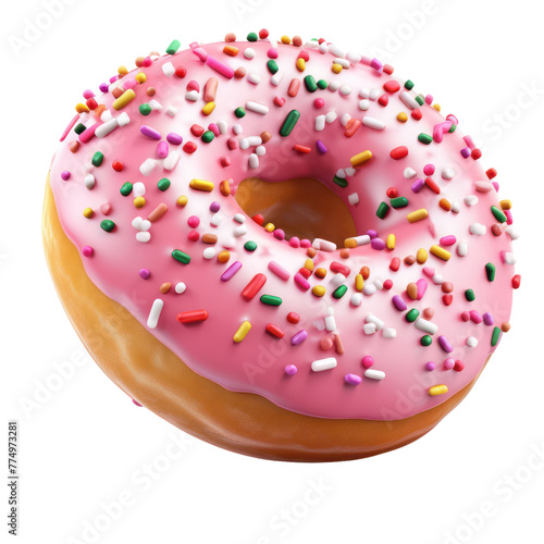 donut or doughnuts stack isolate on white background. 3d rendering.