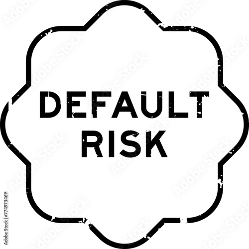Grunge black default risk word rubber seal stamp on white background