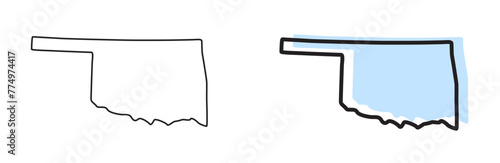 oklahoma map, oklahoma vector, oklahoma outline, oklahoma