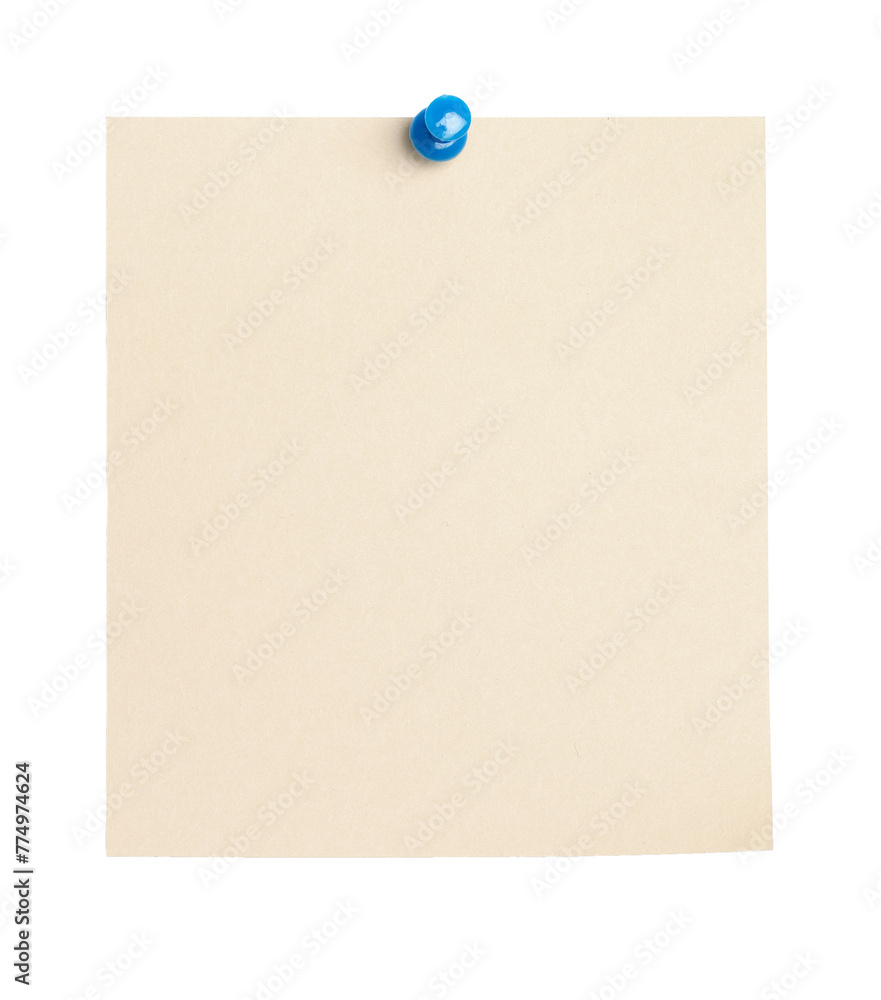 Empty piece of paper with thumb tack