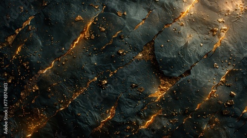 A black background with a grunge texture, embellished with shiny red lines and shapes. Luxurious black gold background