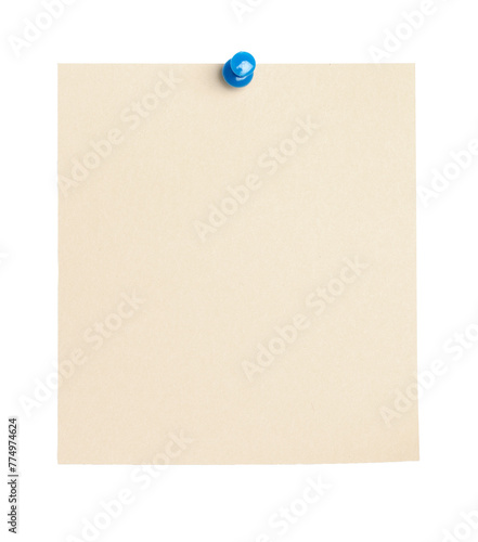 Obraz na płótnie Empty piece of paper with thumb tack w salonie