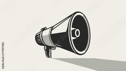 Marketing Megaphone Bullhorn Logo: Illustrated on a White Background