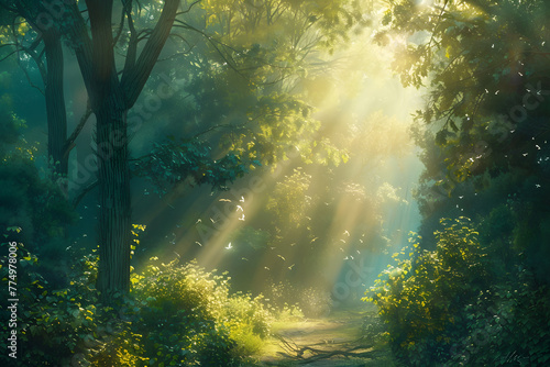 Verträumter Zauberwald: Phantasievoller Hintergrund eines märchenhaften Waldes © Lake Stylez