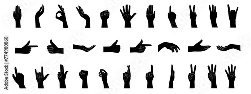 Human hands icons and symbols set vector illustration