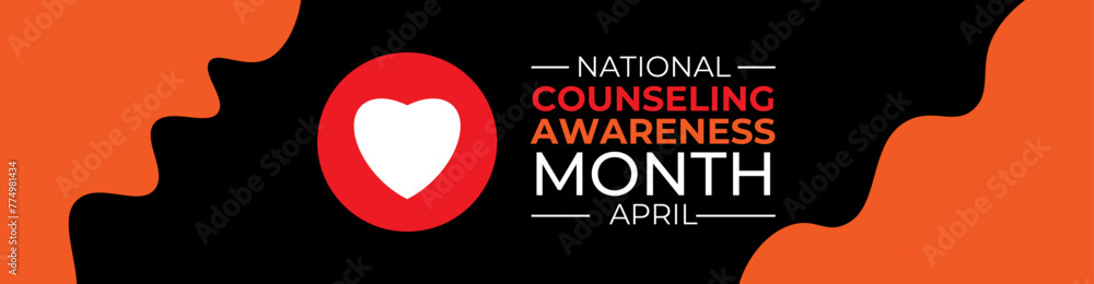National Counseling Awareness Month background or banner design template celebrated in April. Holiday concept. banner, cover, placard, card, poster, flyer, brochure, web. vector illustration National Counseling Awareness Month background or banner design template celebrated in April. Holiday concept. banner, cover, placard, card, poster, flyer, brochure, web. vector illustration
