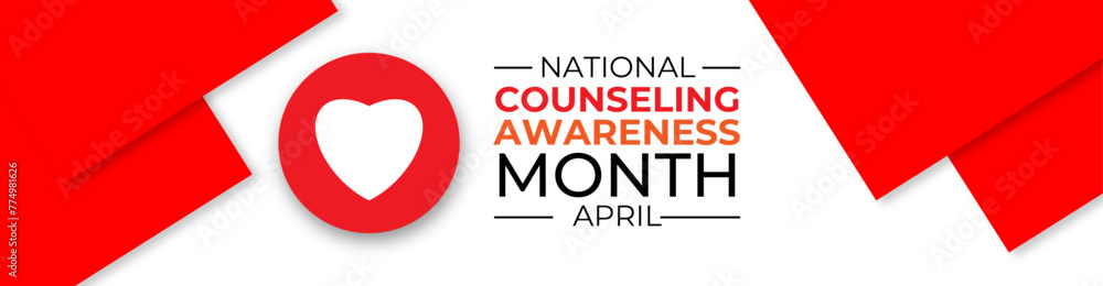 National Counseling Awareness Month background or banner design template celebrated in April. Holiday concept. banner, cover, placard, card, poster, flyer, brochure, web. vector illustration National Counseling Awareness Month background or banner design template celebrated in April. Holiday concept. banner, cover, placard, card, poster, flyer, brochure, web. vector illustration