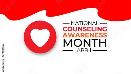 April is National Counseling Awareness Month background template. Holiday concept. banner, cover, placard, card, poster design template with text inscription and standard color. vector illustration