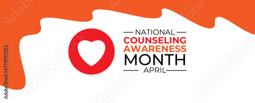 April is National Counseling Awareness Month background template. Holiday concept. banner, cover, placard, card, poster design template with text inscription and standard color. vector illustration