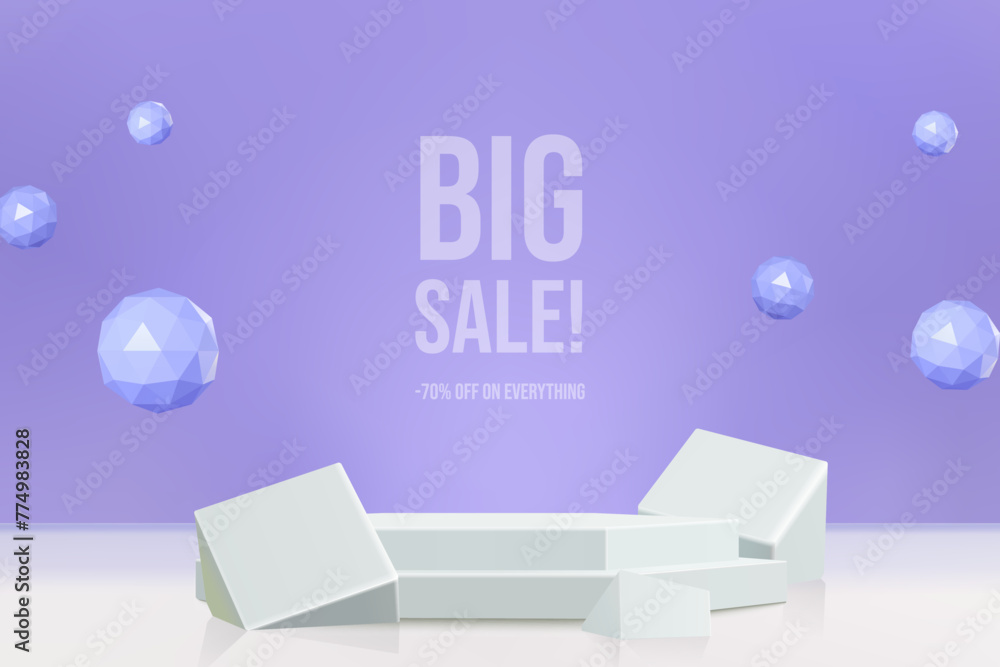 Podium platform display for showcasing promotions Podium platform display for showcasing promotions