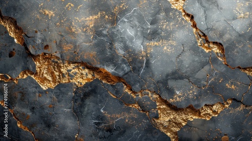 Grunge texture background, black marble background with gold veins