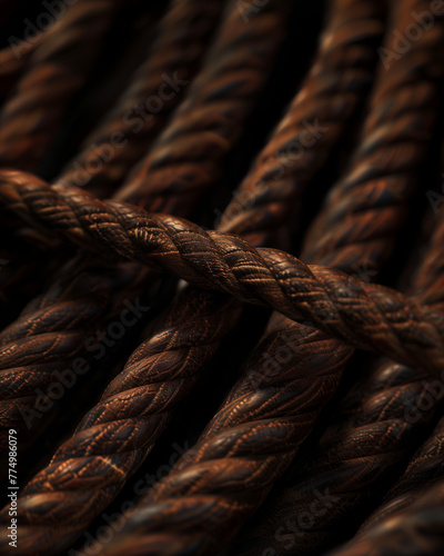 Detailed Closeup of Textured Rope