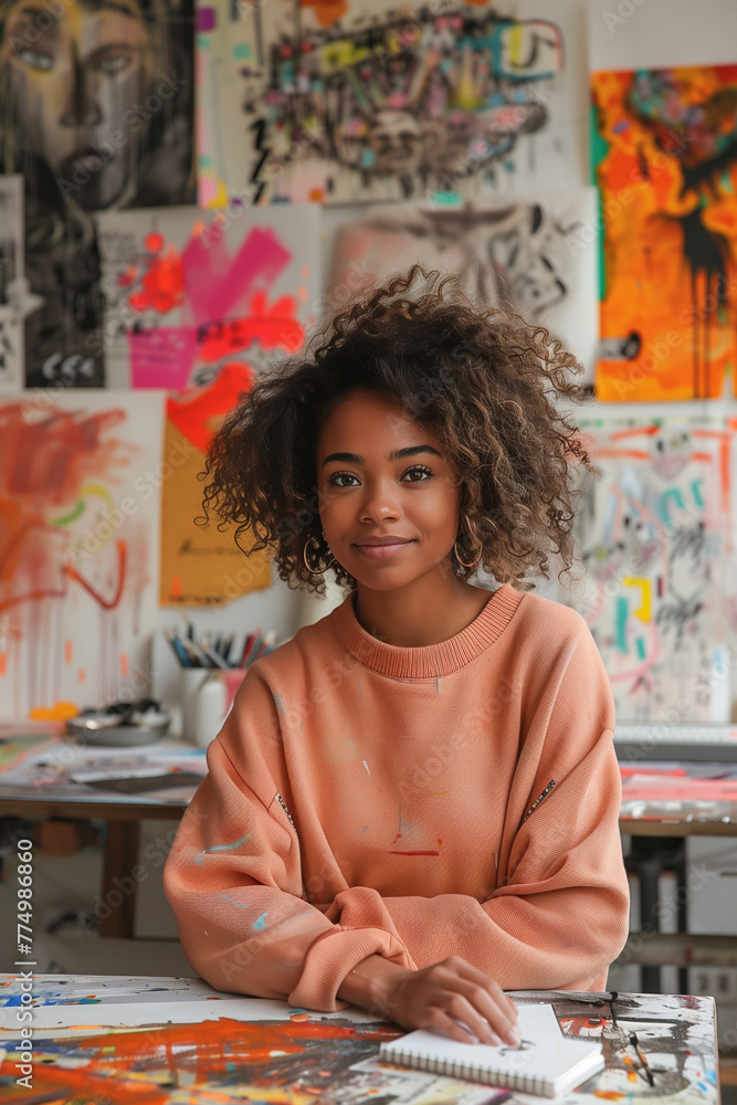 Creative Soul - Female Artist in Her Vibrant Studio Creative Soul - Female Artist in Her Vibrant Studio