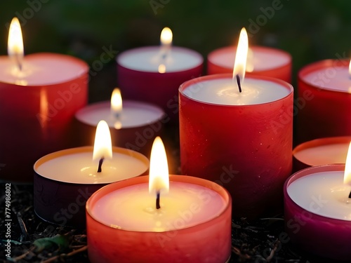 candles flames on a dark background