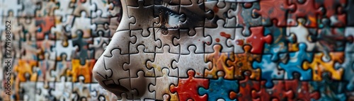 An intricate mosaic of puzzle pieces representing different skills and qualities, coming together to form a cohesive image of a company ideal candidate