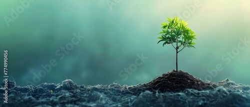 Planting a tree symbolizing environmental awareness and sustainability. Concept Environmental Awareness, Sustainability, Planting Trees, Green Initiatives, Nature Conservation