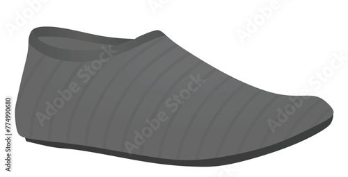 Grey swim sock. vector illustration