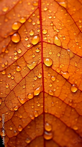 Macro photo of leaf in the fall.