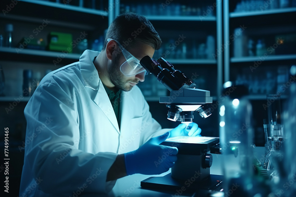 Researcher in the laboratory image generative AI technology Researcher in the laboratory image generative AI technology
