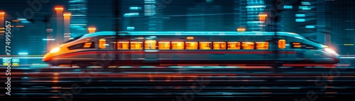 High-Speed Train Departing Station with a Blur of Movement © Interior Stock Photo