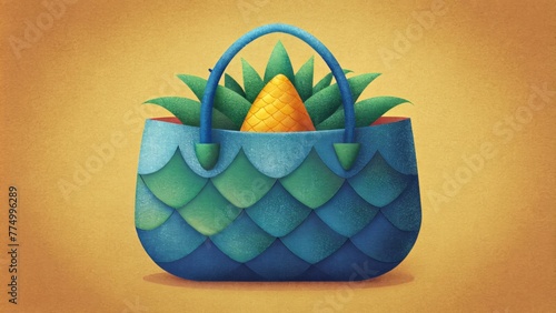 A versatile tote bag made from an unexpected material like pineapple or mushroom leather pushing the boundaries of ecofriendly fabric options in photo