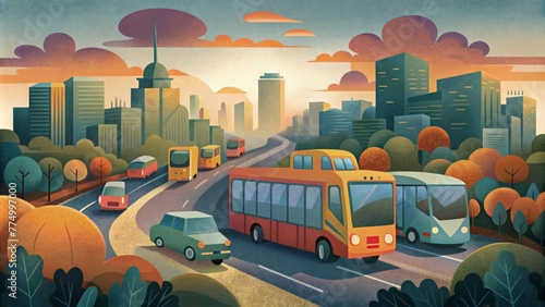 A campaign promoting the use of public transportation during peak traffic hours has resulted in a significant decrease in vehicle emissions and