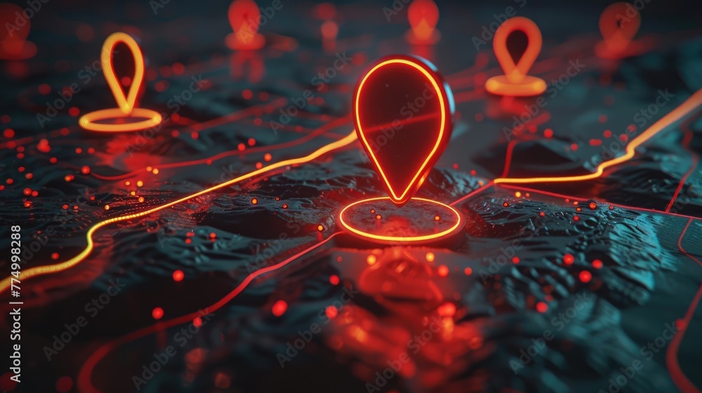 GPS Navigation Route Guidance Symbol in Digital GPS Navigation Route Guidance Symbol in Digital