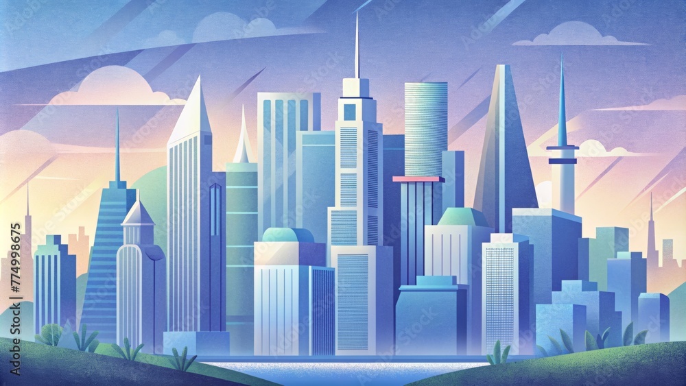A bustling financial district b with towering skyscrs their sides adorned with vertical wind turbines that not only generate clean energy but A bustling financial district b with towering skyscrs their sides adorned with vertical wind turbines that not only generate clean energy but