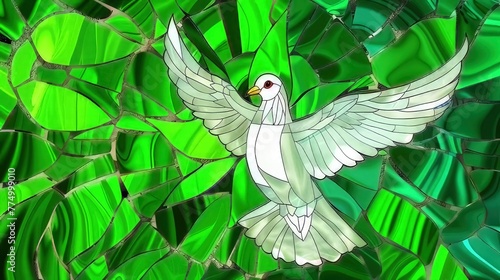 peace dove as a stained glas window
