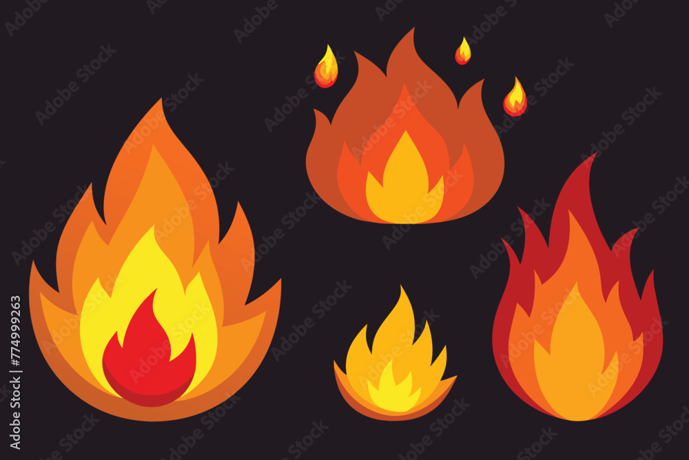 Fire. Fiery flame, bright fireball, thermal forest fire and a red-hot ...