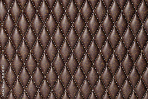 Quilted brown leather background