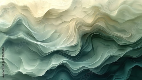 Texture with light gray, dark olive green and pastel brown color and smooth swirl waves background illustration